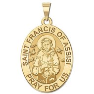 Saint Francis of Assisi  OVAL Medal  