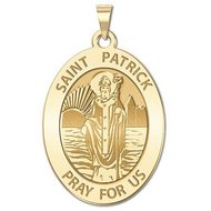St. Patty's Day Gifts Saint Patrick Medal  OVAL 