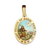 Saint Francis of Assisi  OVAL Medal  