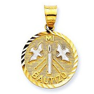 14K Yellow Gold & Rhodium Mi Bautizo Pendant