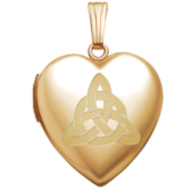 14K Yellow Gold Sweetheart Celtic Trinity Locket