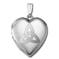 14k White Gold Sweetheart Celtic Knot Locket