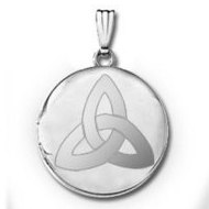 14k White Gold Round Celtic Knot Locket