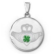 Sterling Silver Round "Claddagh" Locket