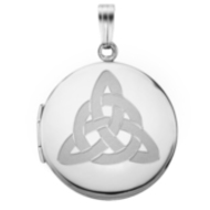 Sterling Silver Round Celtic Trinity Picture Locket