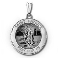 Sterling Silver Round St. Patrick Picture Locket