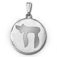 Sterling Silver Round "Chai"  Picture Locket