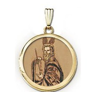 14k Yellow Gold Round  "Moses"  Picture Locket