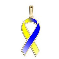 Awareness Ribbon Blue and Yellow Color Charm