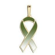 Awareness Ribbon Olive Green Color Charm