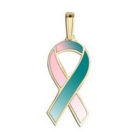 Awareness Ribbon Pink & Teal Color Charm