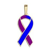 Awareness Ribbon Purple & Blue Color Charm