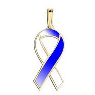 Awareness Ribbon Blue and White Color Charm