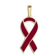 Awareness Ribbon Cranberry Color Charm