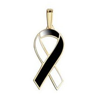 Awareness Ribbon Black and White Color Charm