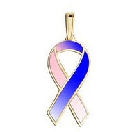 Awareness Ribbon Pink & Blue Color Charm