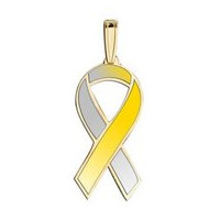 Awareness Ribbon Gold and Silver Color Charm
