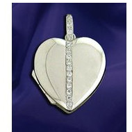 18K White Gold Diamond set Heart Shaped Locket