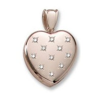 18k Premium Weight Yellow Gold Diamond Heart Locket