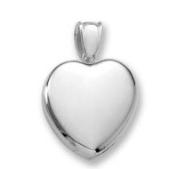 18k Premium Weight White Gold Heart Picture Locket