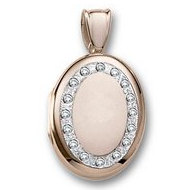18k Premium Weight Yellow Gold Diamond Oval Locket