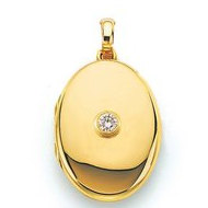 18K Yellow Gold & Diamond Oval Locket