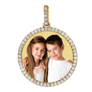 Large Diamond Round Pendant