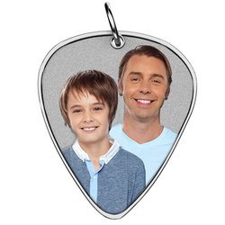 Photo Engraved Guitar Pick Shaped Pendant