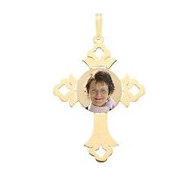 Cross Pendant with Round Center