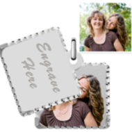 Sterling Silver Square Swivel Photo Pendant Picture Charms