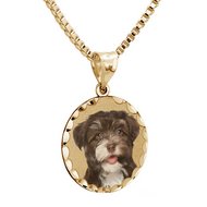 Petite Round w diamond cut edge Picture Charm