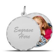 Sterling Silver Round Swivel Photo Pendant Picture Charms