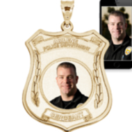 Police Badge Photo Pendant Picture Charm with Name and Number