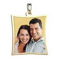 Curved Rectangle with Border Photo Pendant Charm EXCLUSIVE