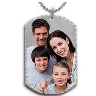 Solid Sterling Silver Small Photo Engraved Dog Tag Photo Pendant