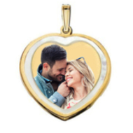 Mother Of Pearl Heart W/ Bezel Frame
