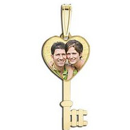 Heart Key Photo Pendant Picture Charm