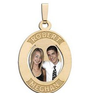 Oval W/ 2 Names Etched