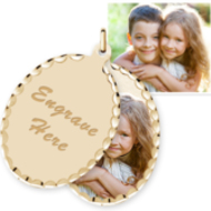 14K Yellow Gold Oval Swivel Photo Pendant Picture Charms