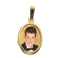 Petite Oval with Bezel Frame Photo Pendant Picture Charm