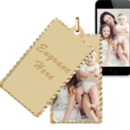 14K Yellow Gold Rectangle Swivel Photo Pendant Picture Charms