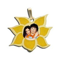 Exclusive Flower Enameled Photo Pendant