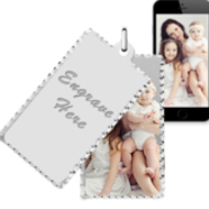 Sterling Silver Rectangle Swivel Photo Pendant Picture Charms