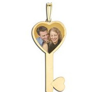 Heart Key Photo Pendant Picture Charm