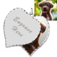 14K White Gold Heart Swivel Photo Pendant Picture Charms