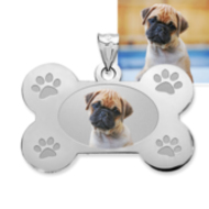 Photo Engraved Dog Bone Photo Pendant