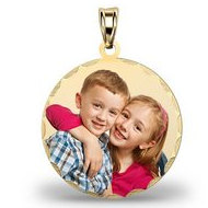 Large Round Pendant w/ Diamond Cut Edge Picture Pendant