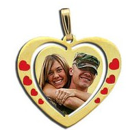 Exclusive Heart Red Enameled Photo Pendant