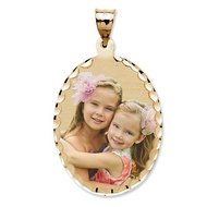 Medium Oval Pendant with Diamond Cut Edge Photo Pendant Picture Charm