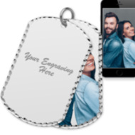 Sterling Silver Dog Tag Swivel Photo Pendant